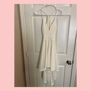 High-Low Crepe Dress